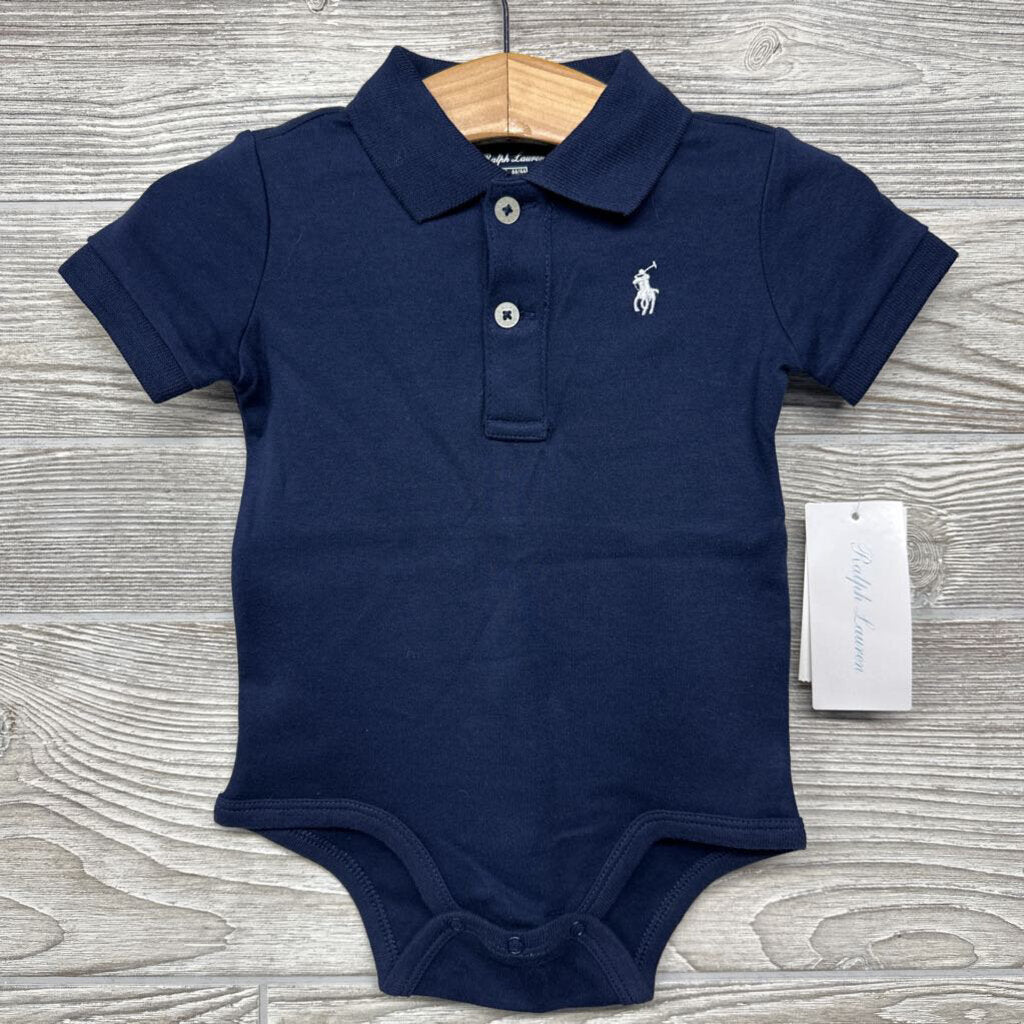 NEW Polo Bodysuit Embroidered Logo 6m