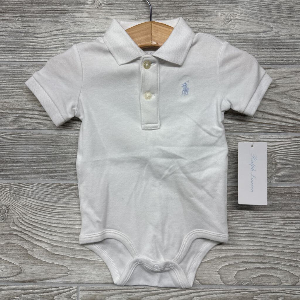 NEW Polo Bodysuit Embroidered Logo 6m