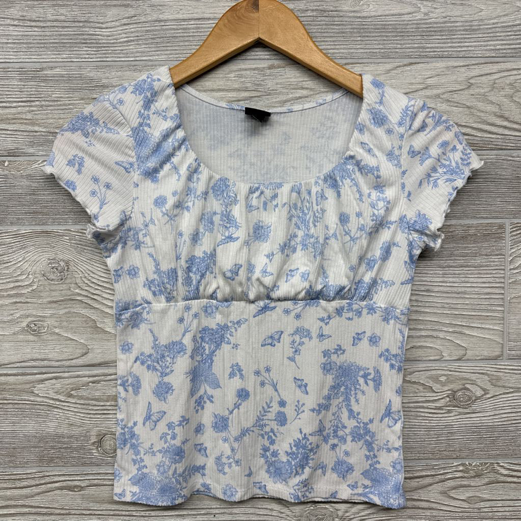 Ribbed Shirt Butterflies Flowers 10-12