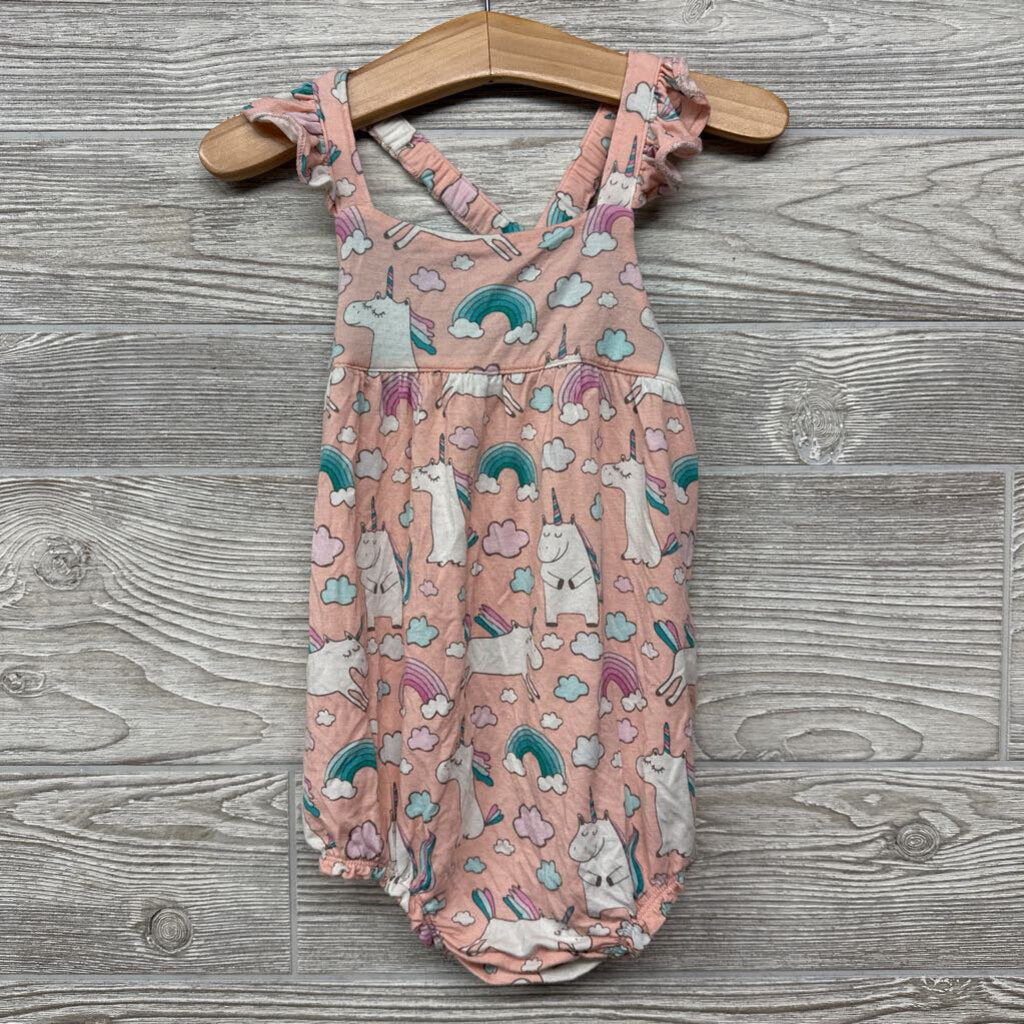 Bamboo Tank Romper Unicorns Rainbows 2t