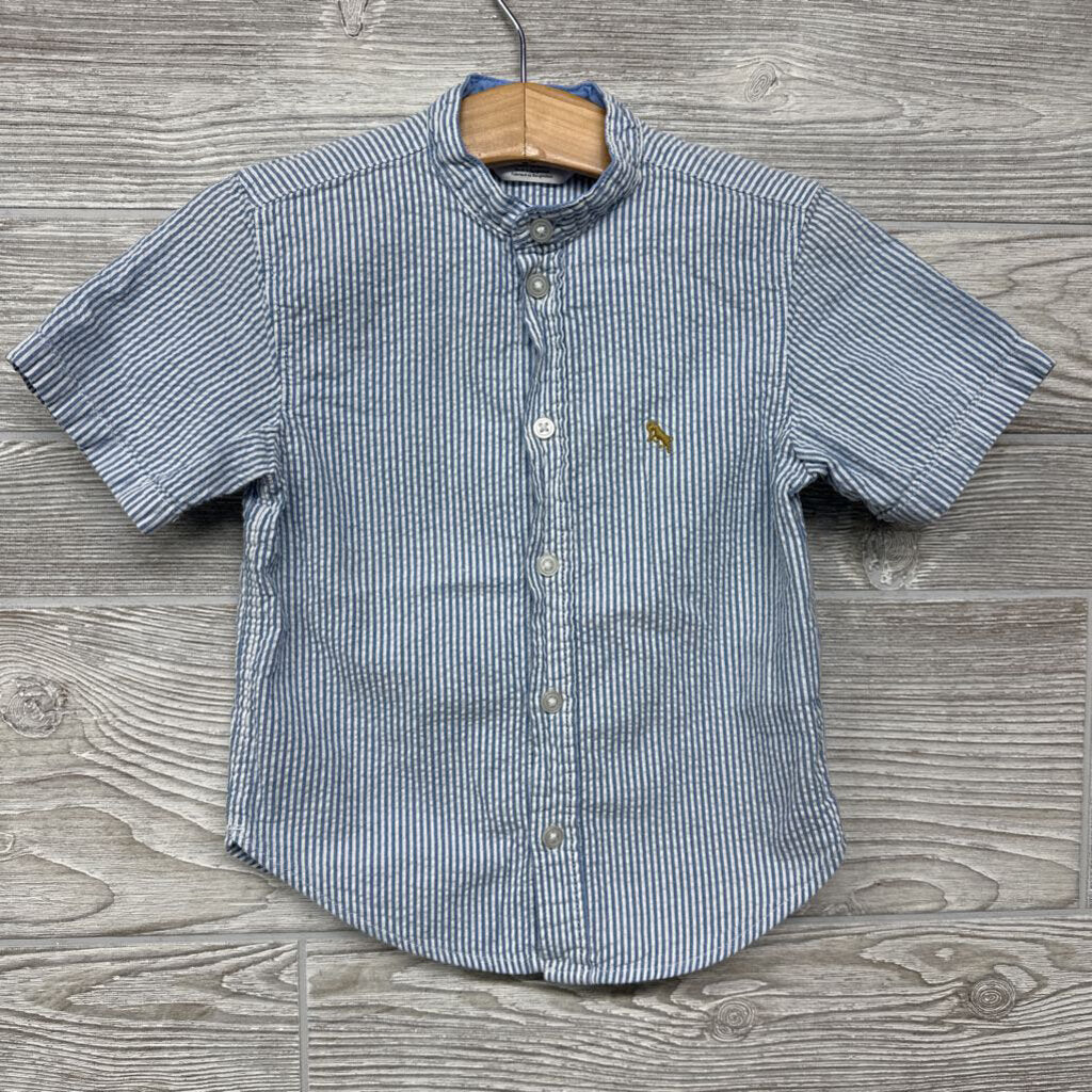 Seersucker Button Up Shirt Stripes 2t