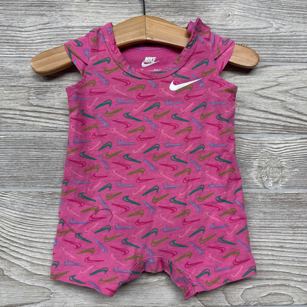 Cap Sleeve Shorty Romper Swooshes 3m