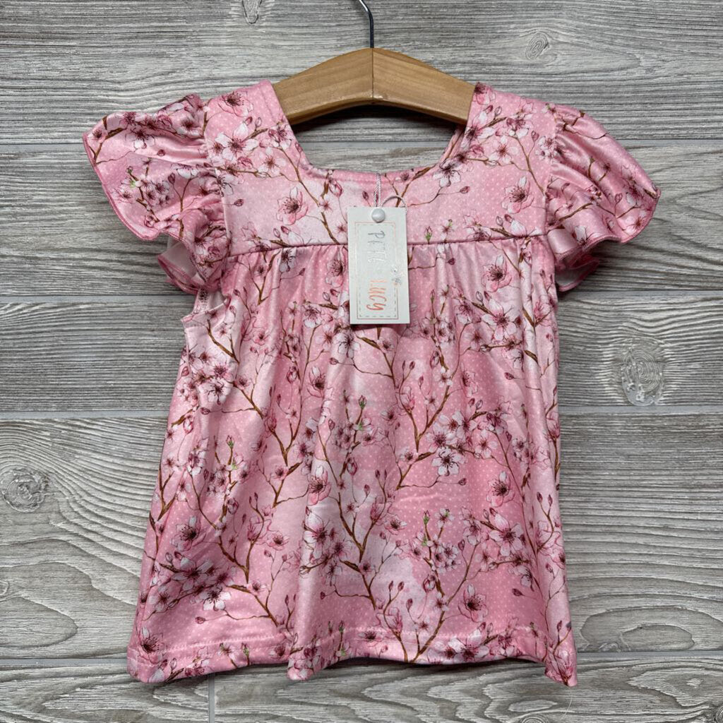 NEW Flutter Sleeve Dress Flowers 0-6m