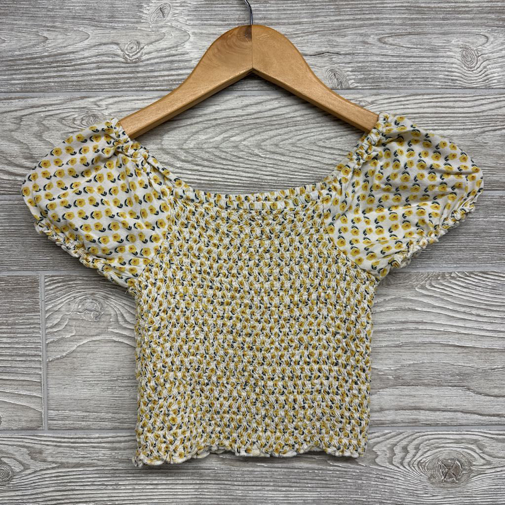 Smocked Puff Sleeve Shirt Flowers 8