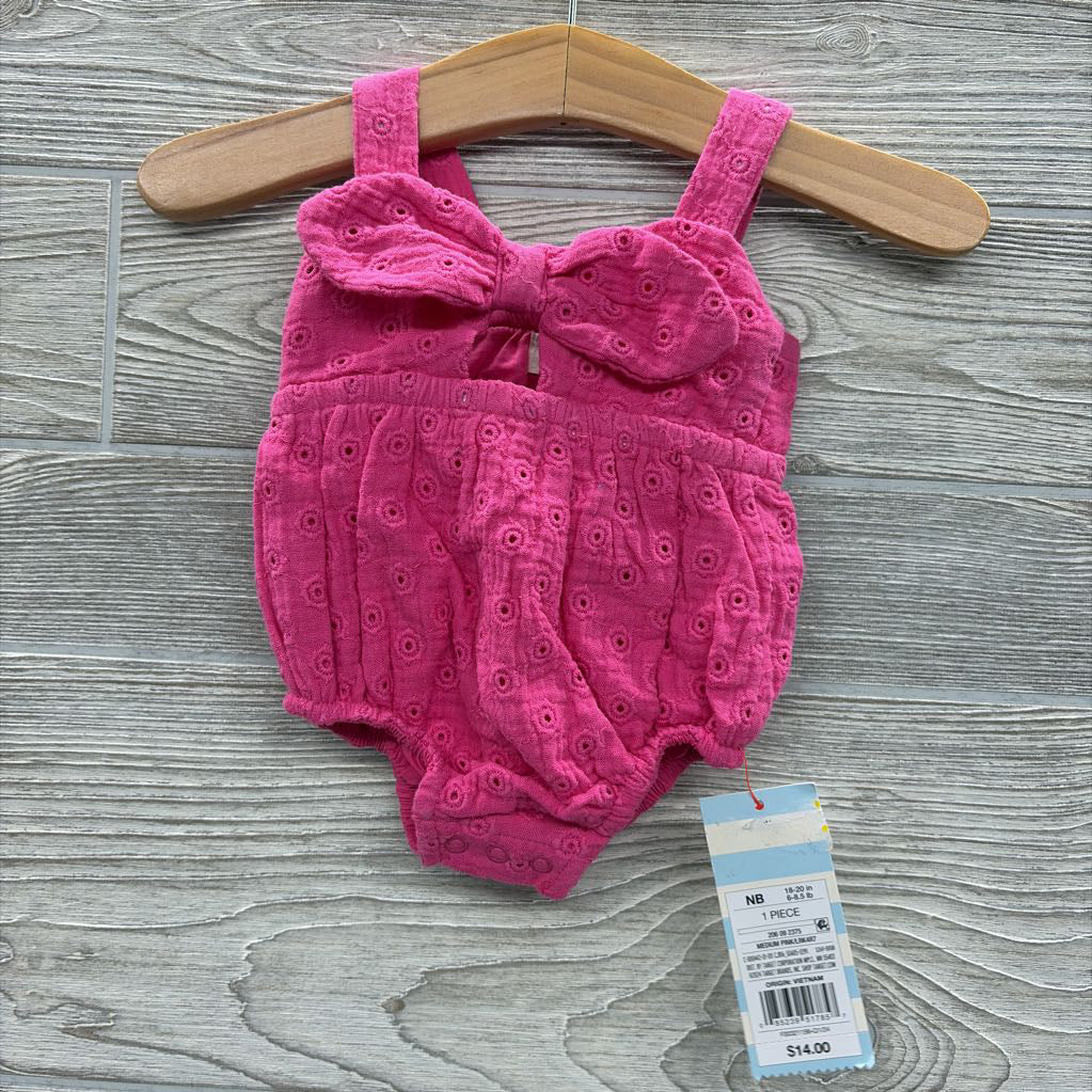 NEW Tank Eyelet Romper Bow nb