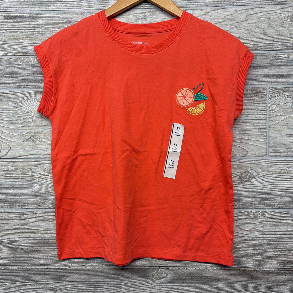 NEW Shirt Embroidered Lemon Orange 14