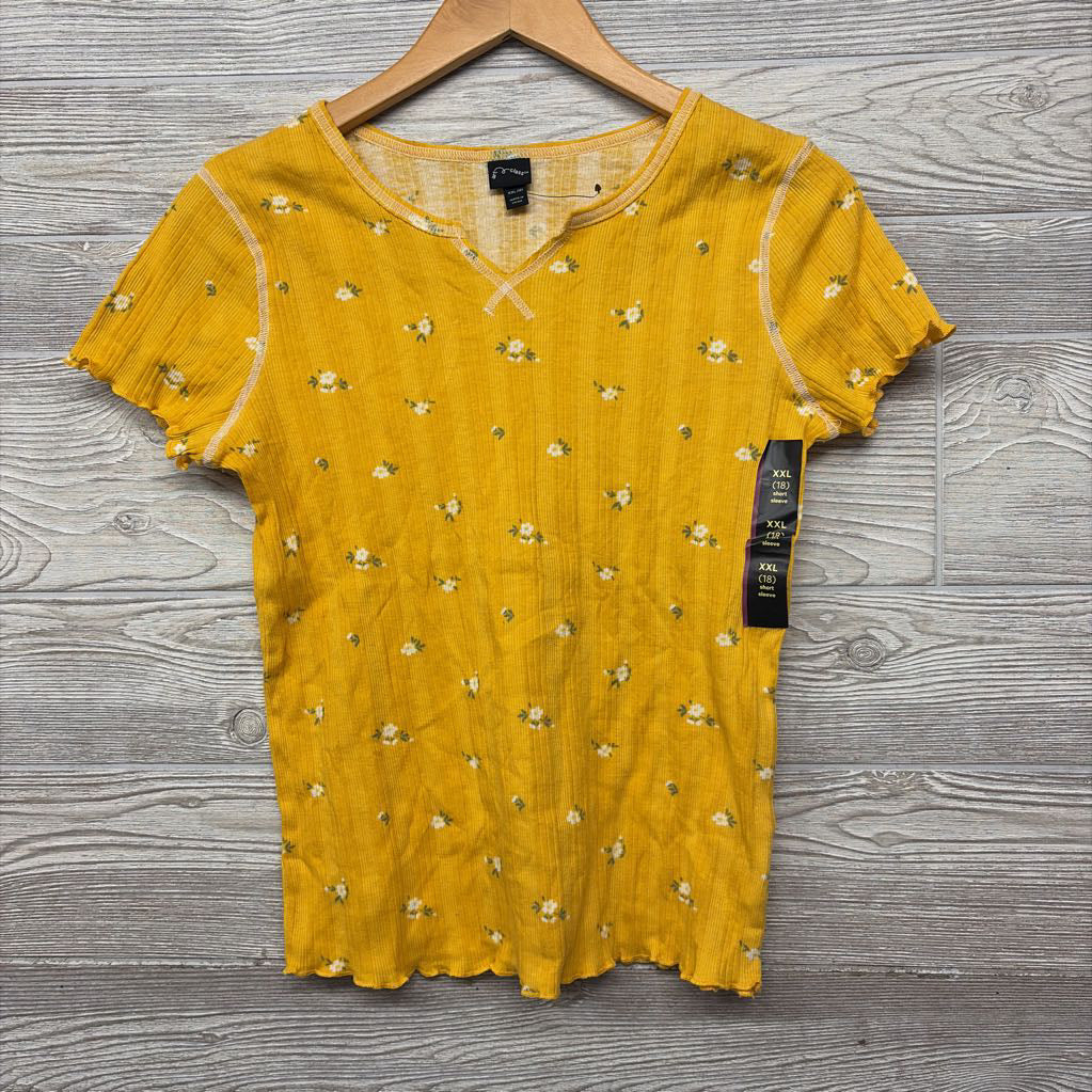 NEW Ribbed Shirt Flowers V Cut 18