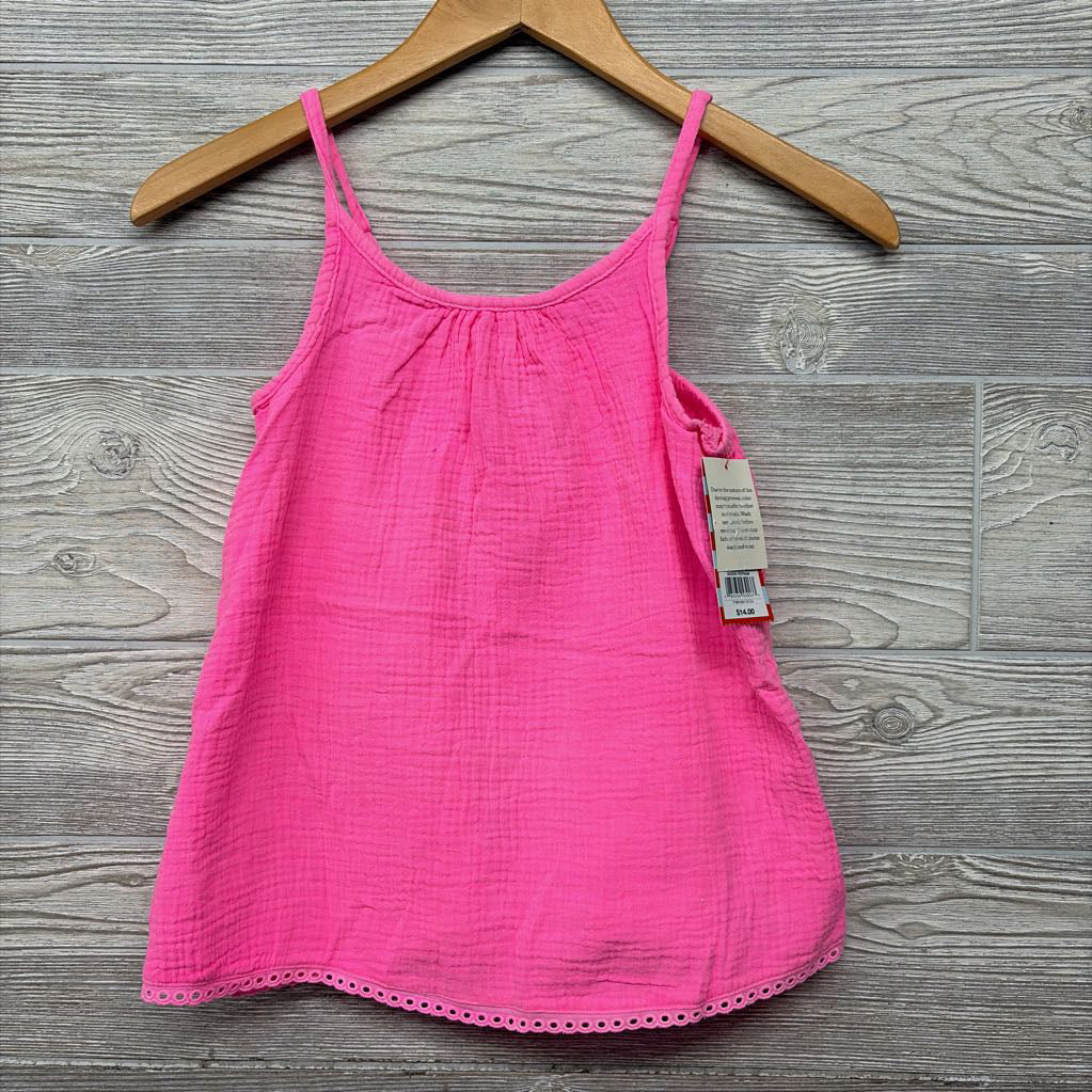 NEW Gauze Tank Top Eyelet Trim 10-12