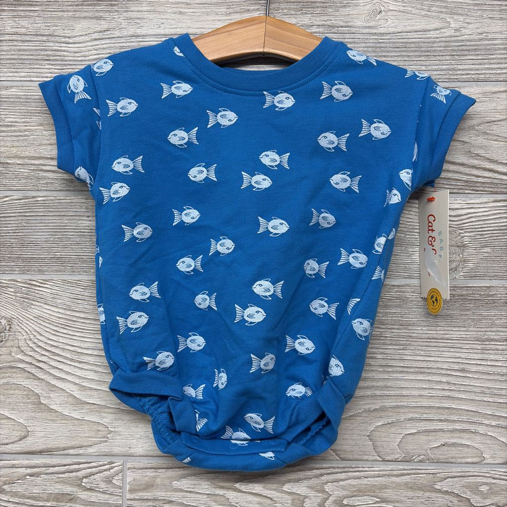 NEW Shorty Romper Fish 3-6m