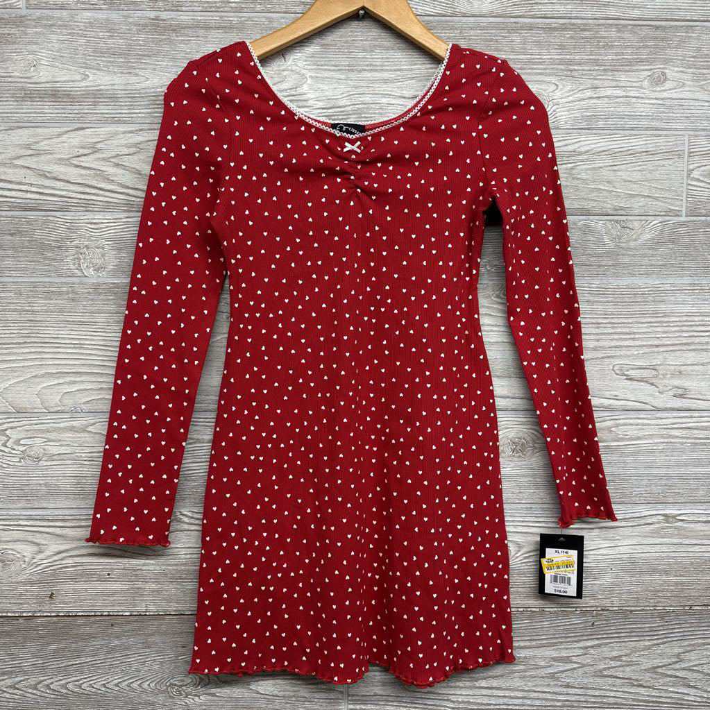 NEW Ribbed LS Dress Hearts 14