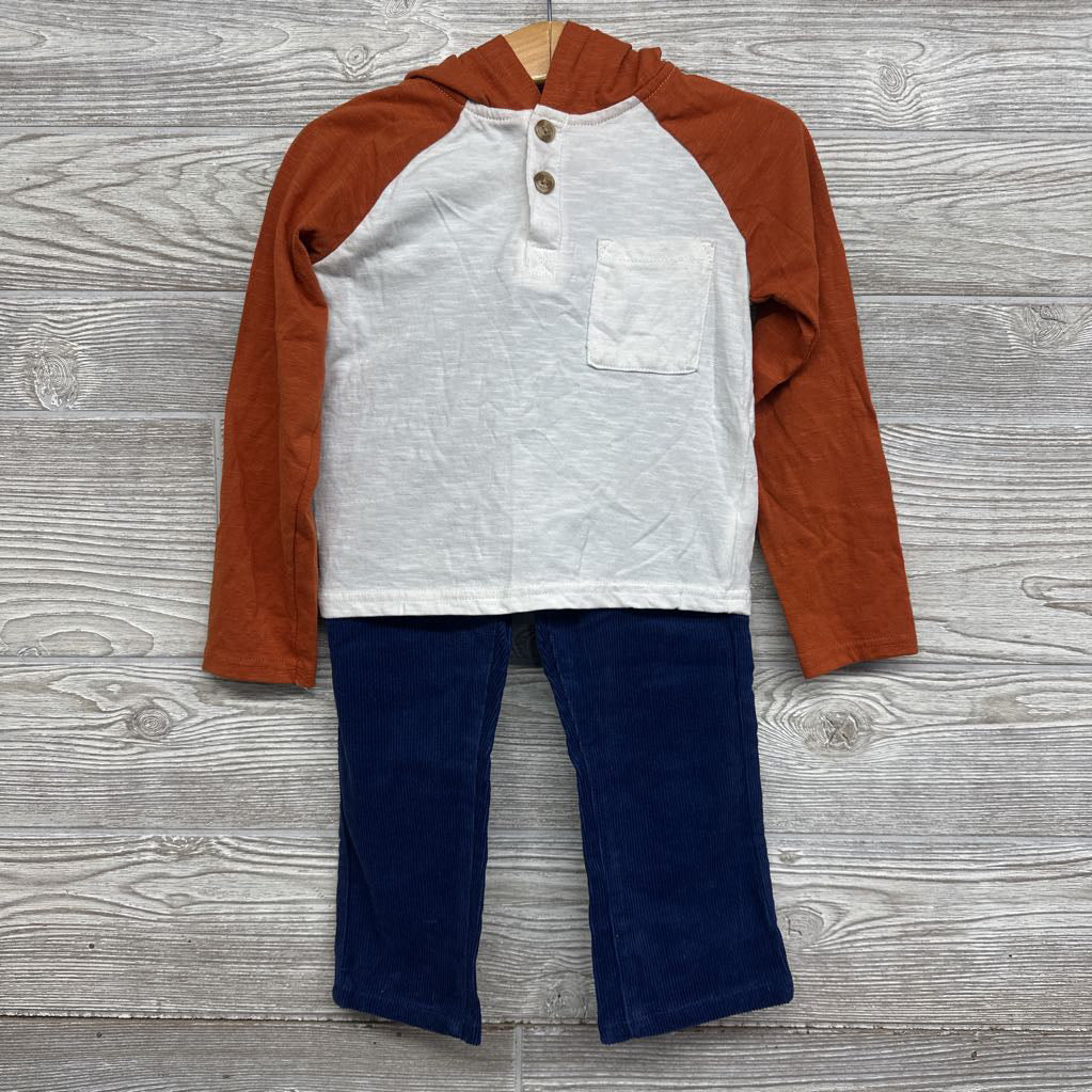 LS Pocket Shirt W/ Hood & Cord Pants 2t