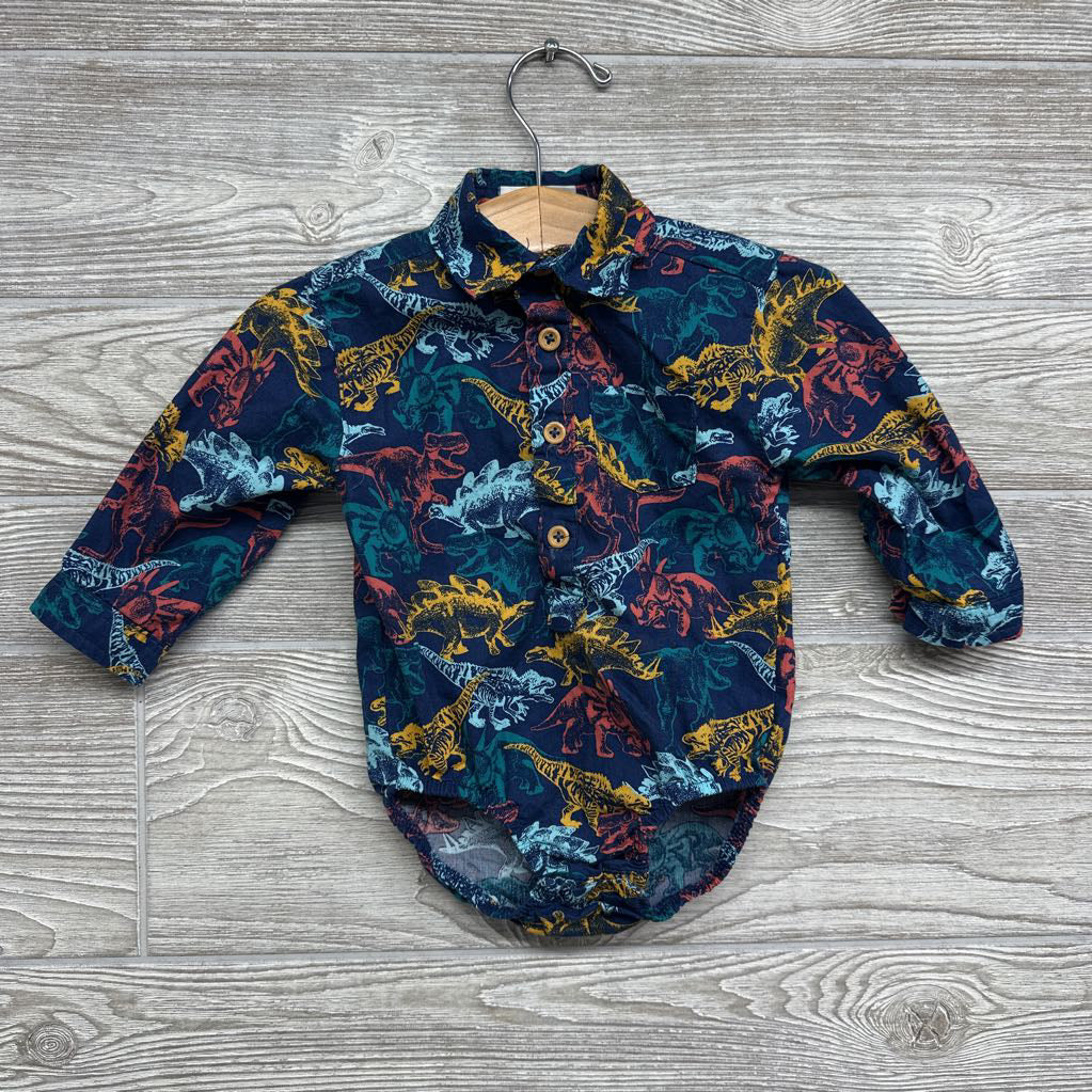 Button Up Shirt Dinosaurs 6M