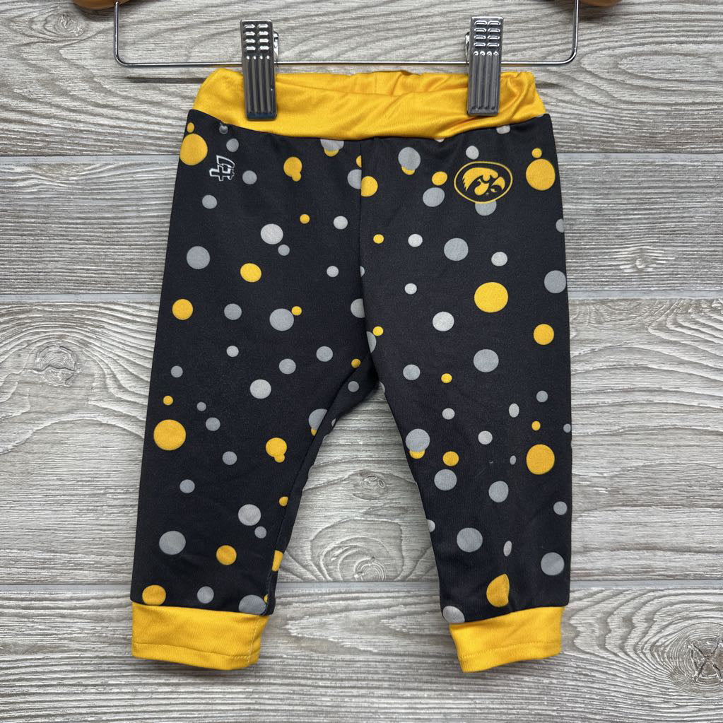 Iowa Hawkeyes Side Snap Shirt Ruffles & Polka Dot Pants 3-6M