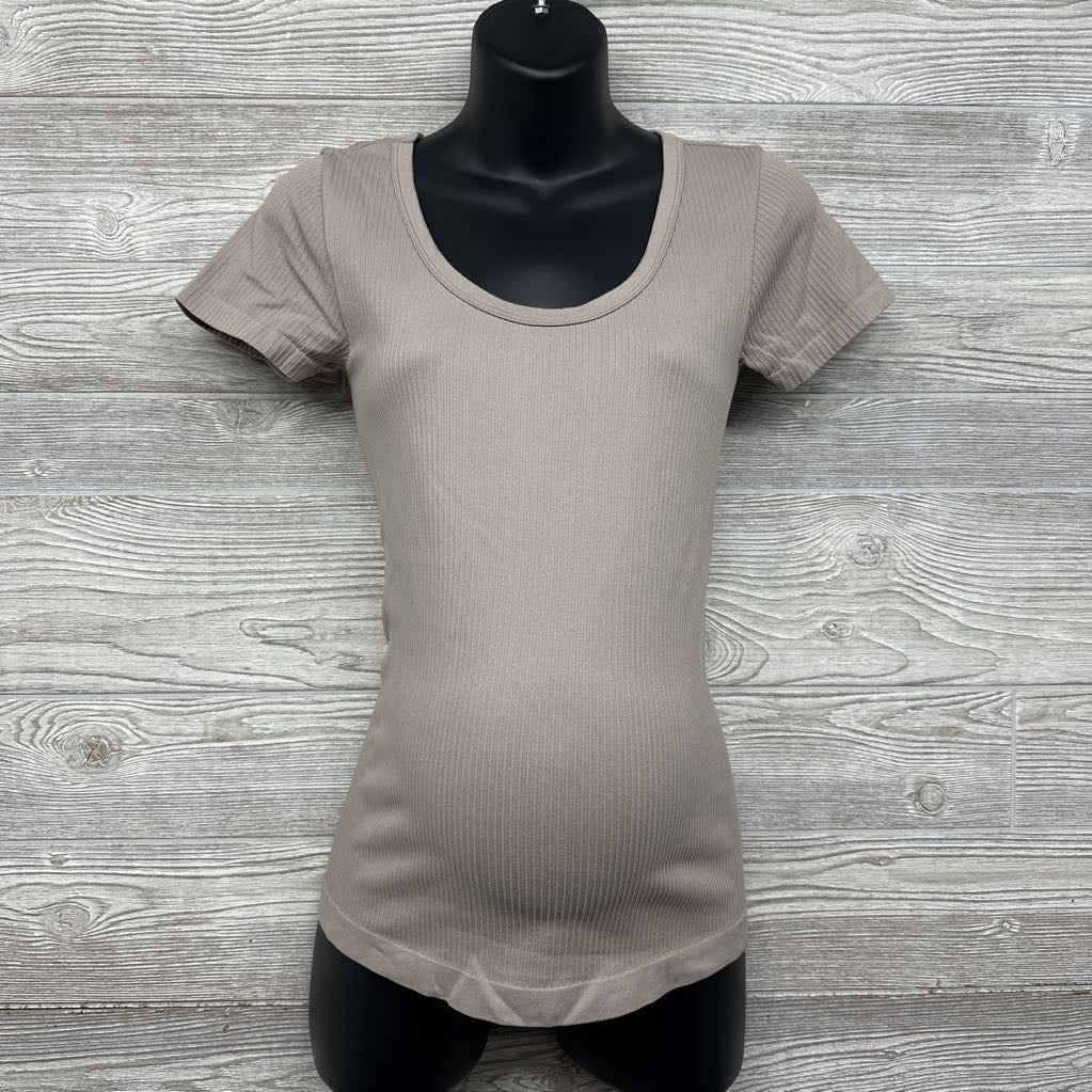Ribbed Scoop Neck Shirt Small