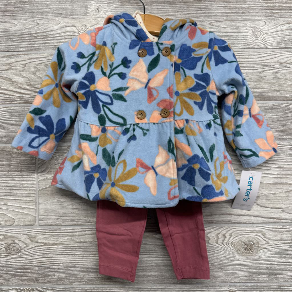 NEW Fleece Jacket, Bodysuit & Leggings Flowers 12M