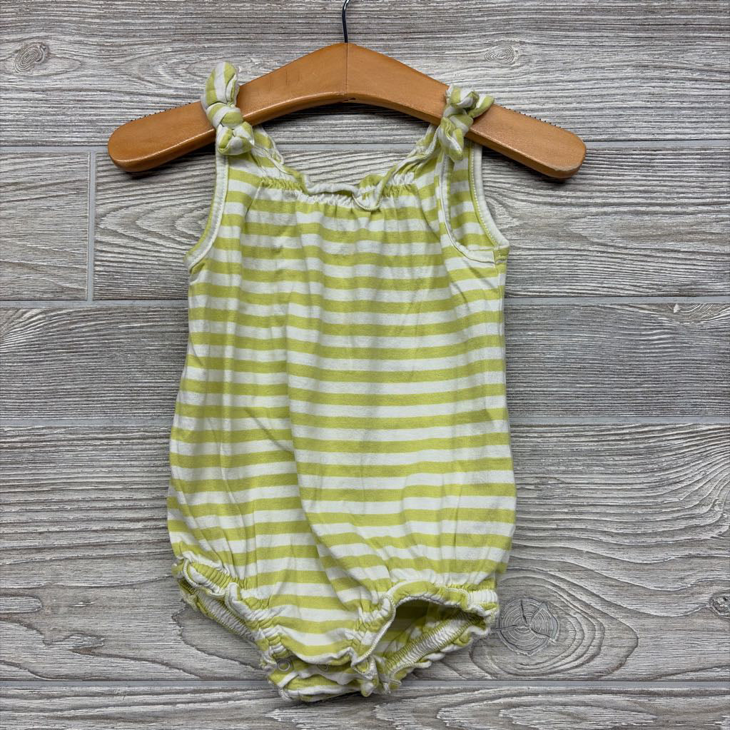 Tank Romper Stripes Bows 12-18m