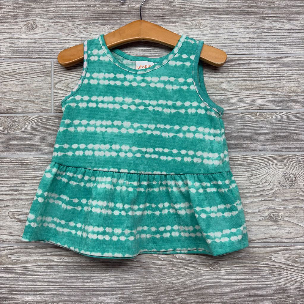 Textured Peplum Tank Top Stripes 4t