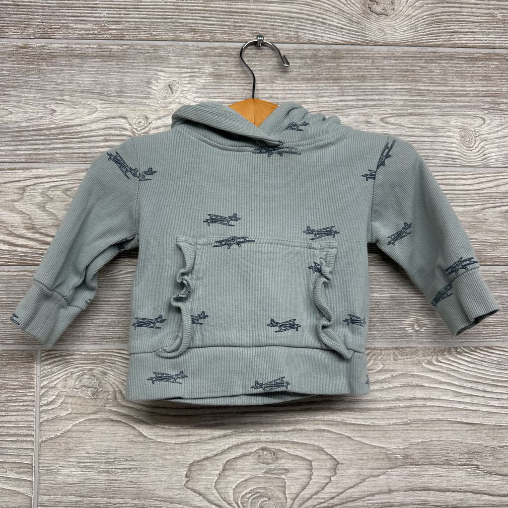 Ribbed Hooded Shirt Planes Ruffle Pocket 3M