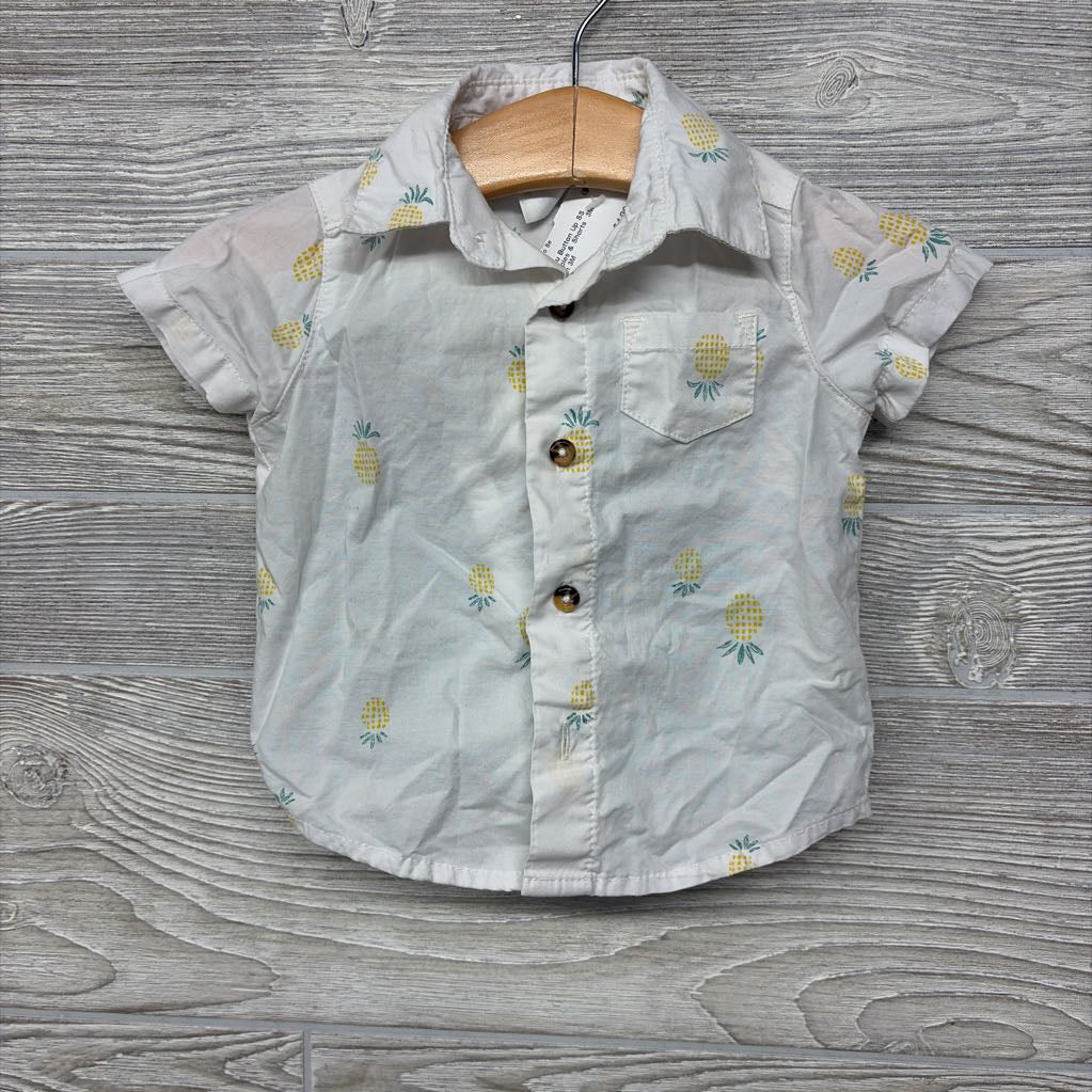 Button Up SS Shirt Pineapples & Shorts 3M