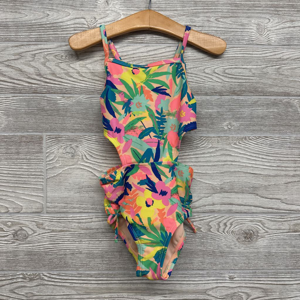 1 Pc Swimsuit Flowers 4t