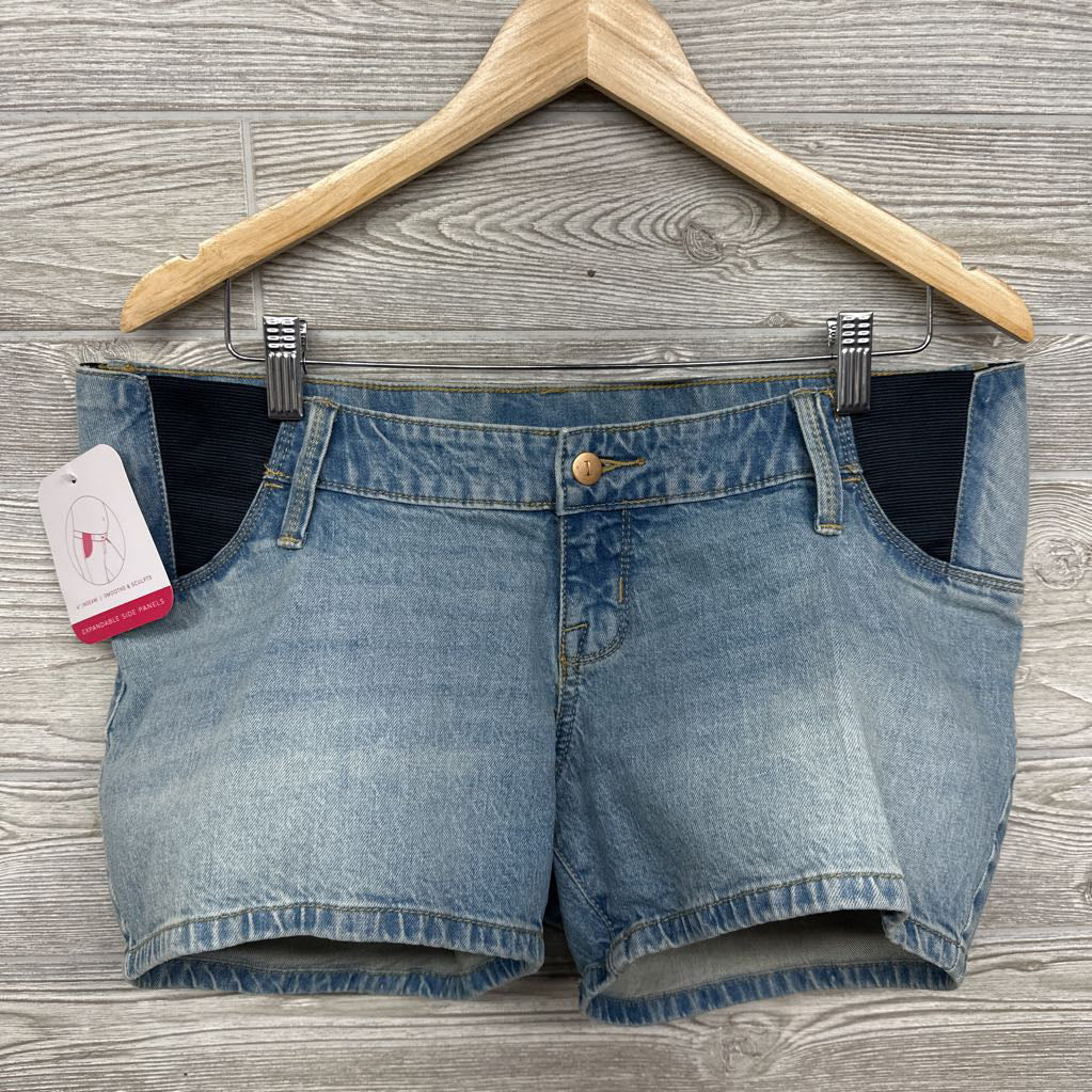 NEW Side Panel Midi Denim Shorts 6/Small