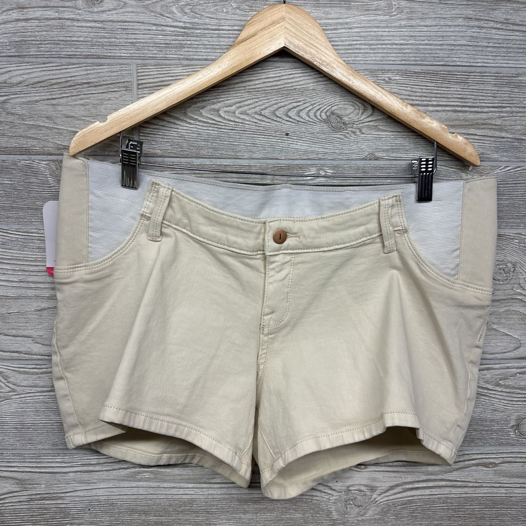 NEW Side Panel Midi Denim Shorts 12/Larg