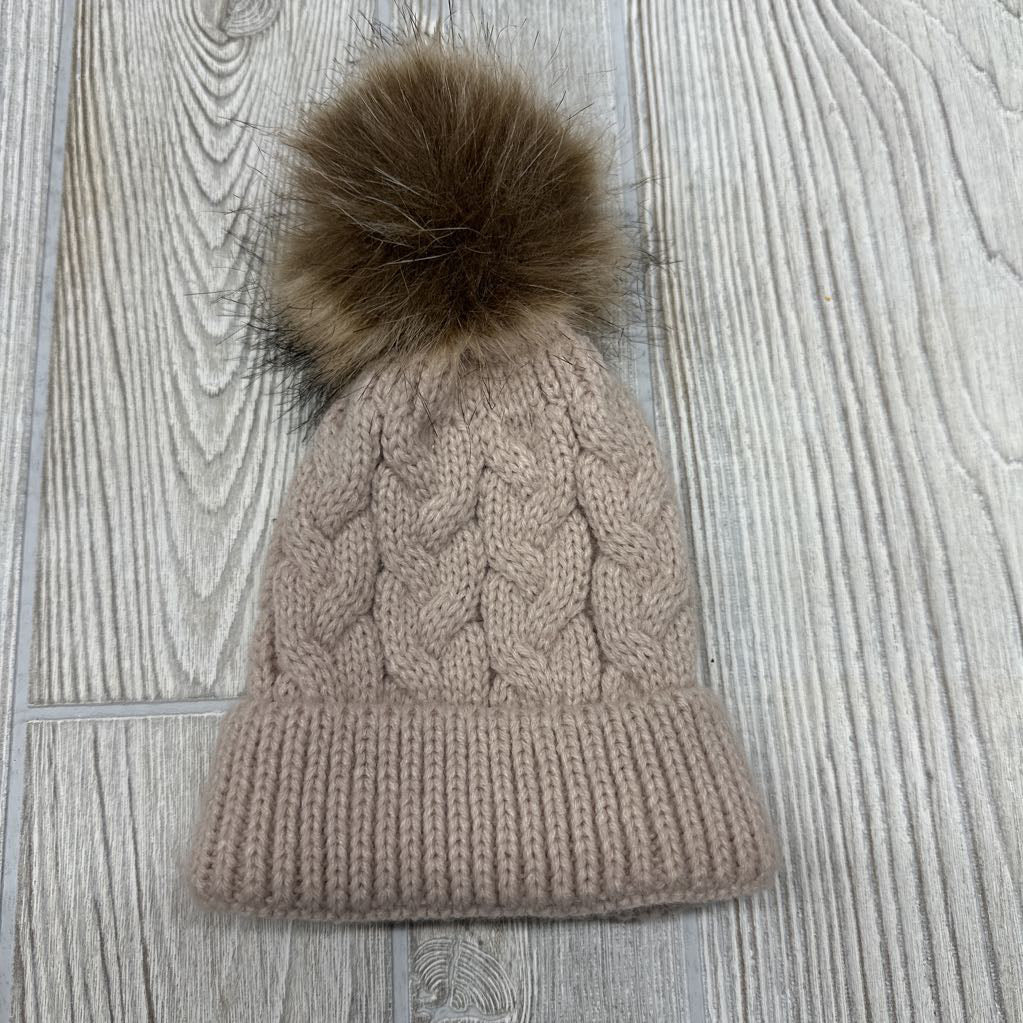 Winter Pom Hat Cable Knit