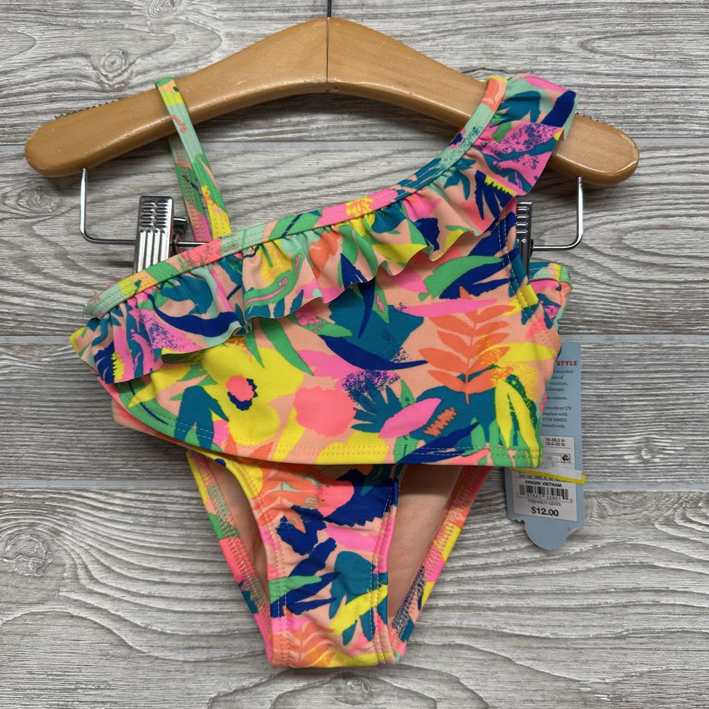 NEW 2 Pc Swimsuit Flowers 3t
