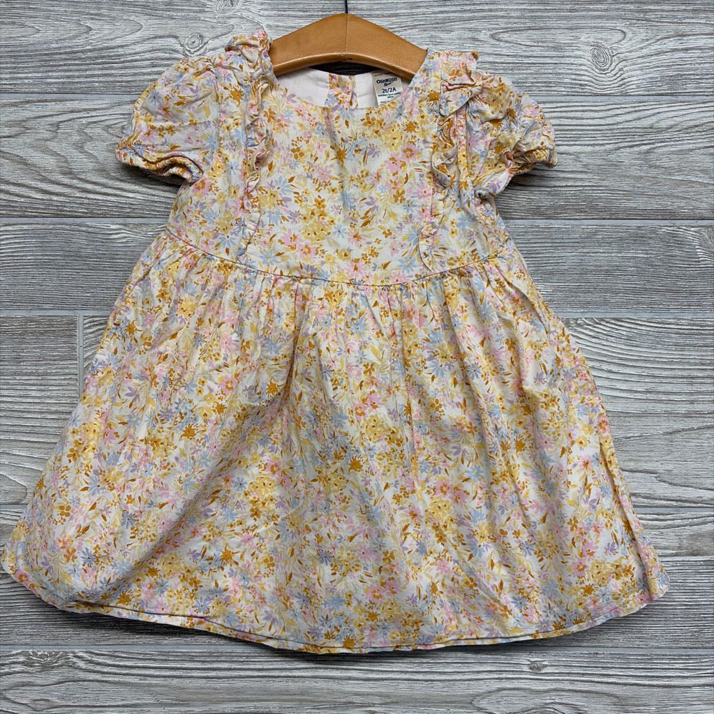 Woven Dress Flowers Ruffles 2t