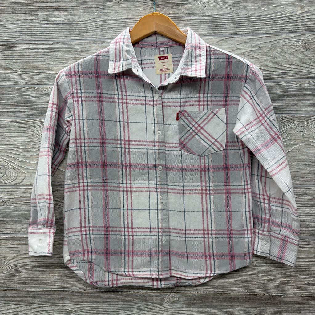 LS Plaid Button Up Shirt Chest Pocket 7-8