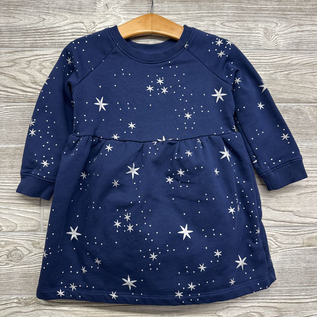 Crewneck Dress Glitter Stars 3t