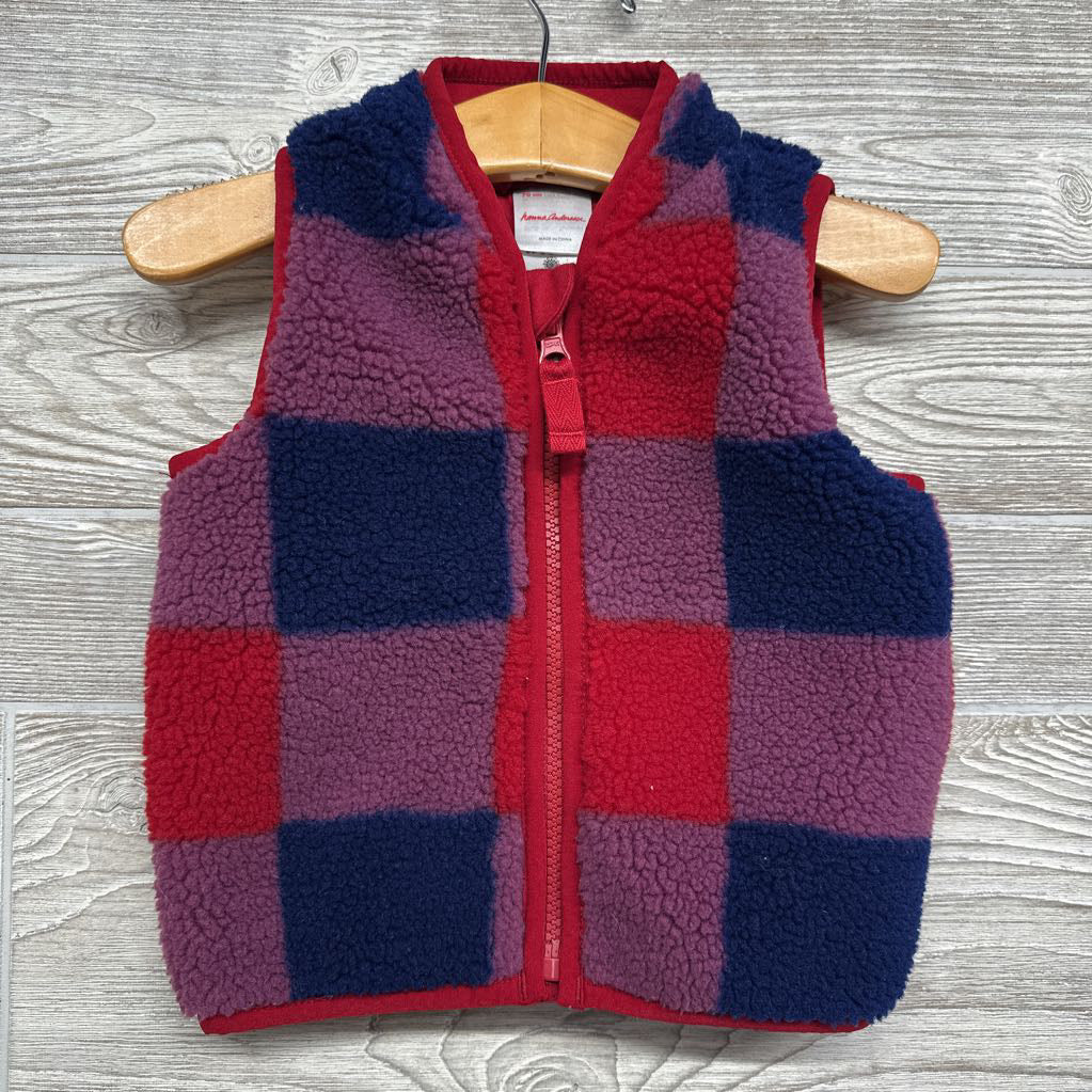Sherpa Vest Gingham 6-12M