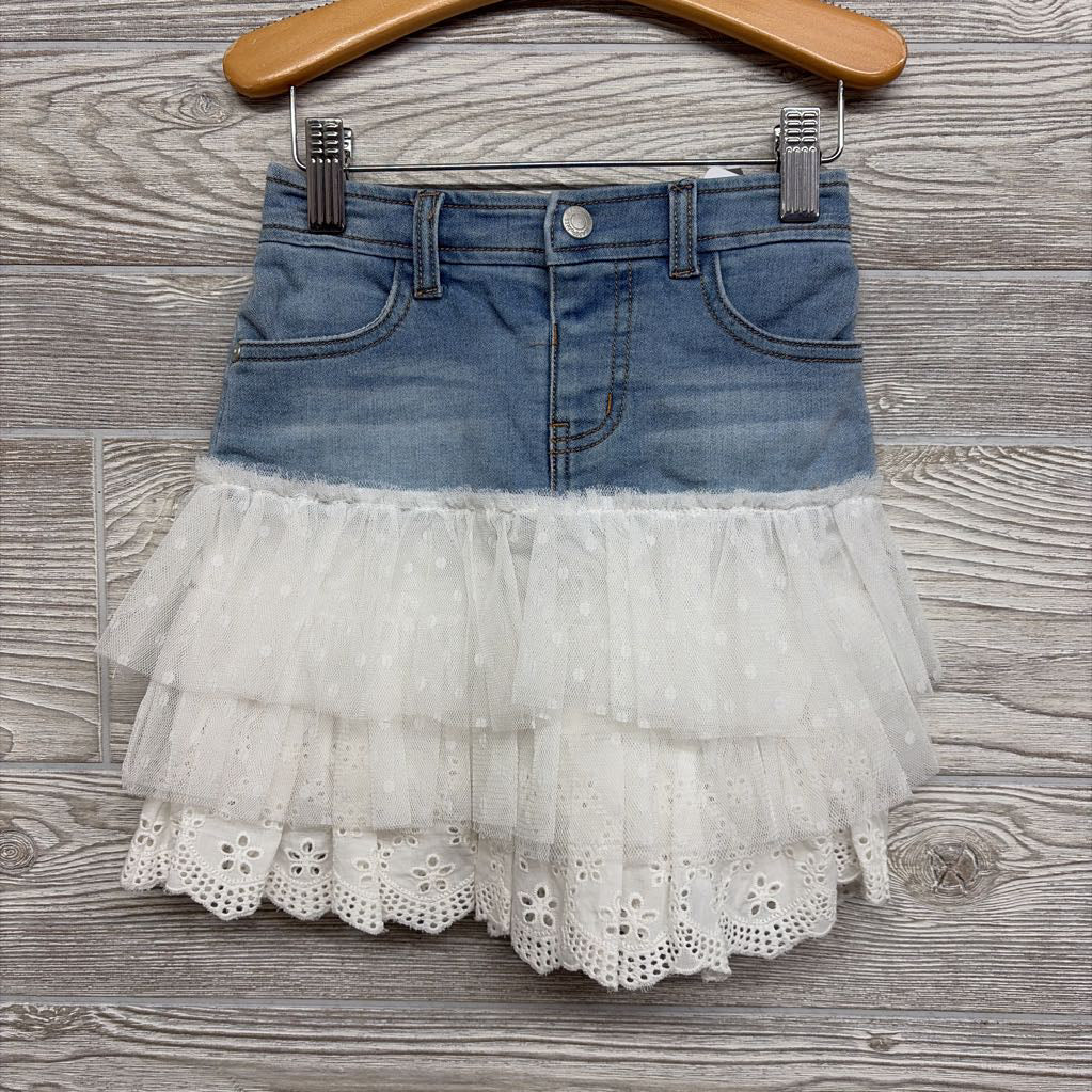 NEW Denim Skirt W/ Tulle Ruffle 5