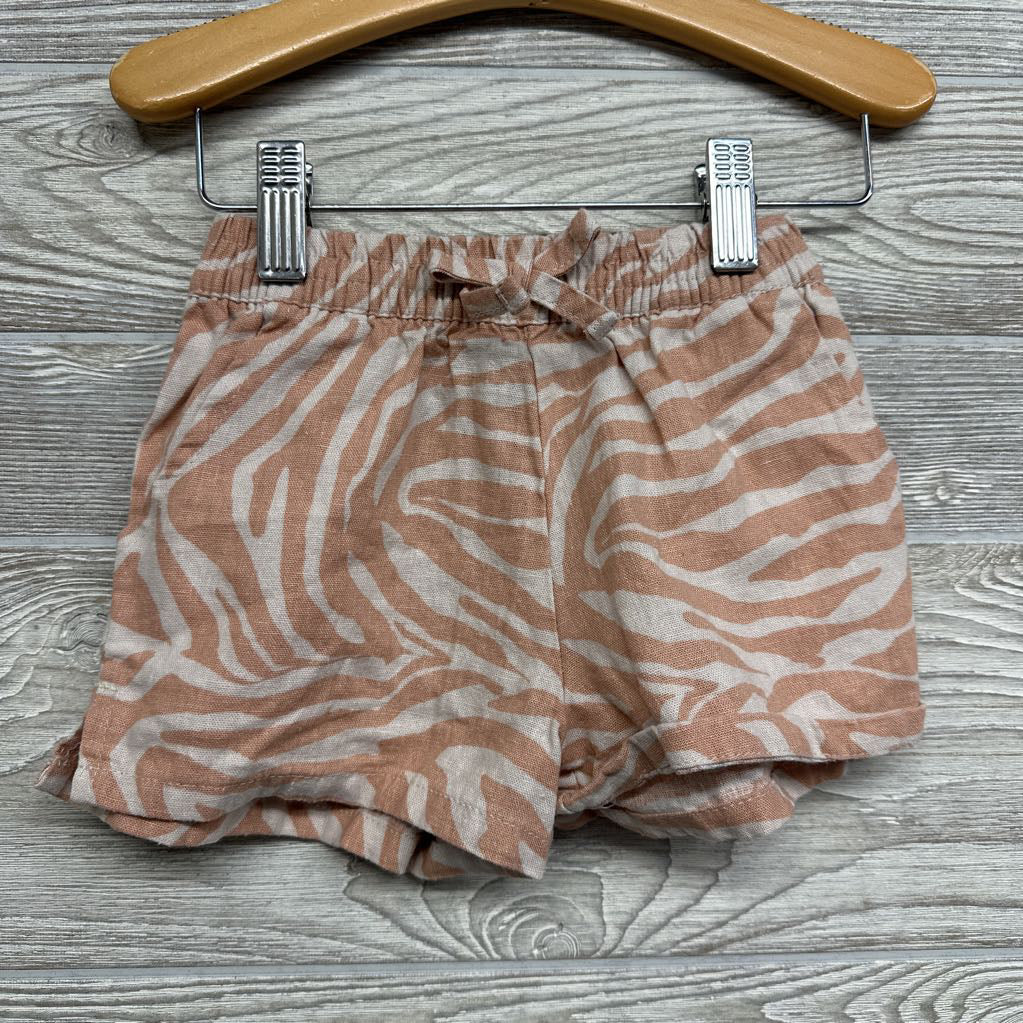Linen Button Up Shirt & Shorts Animal Print 2t