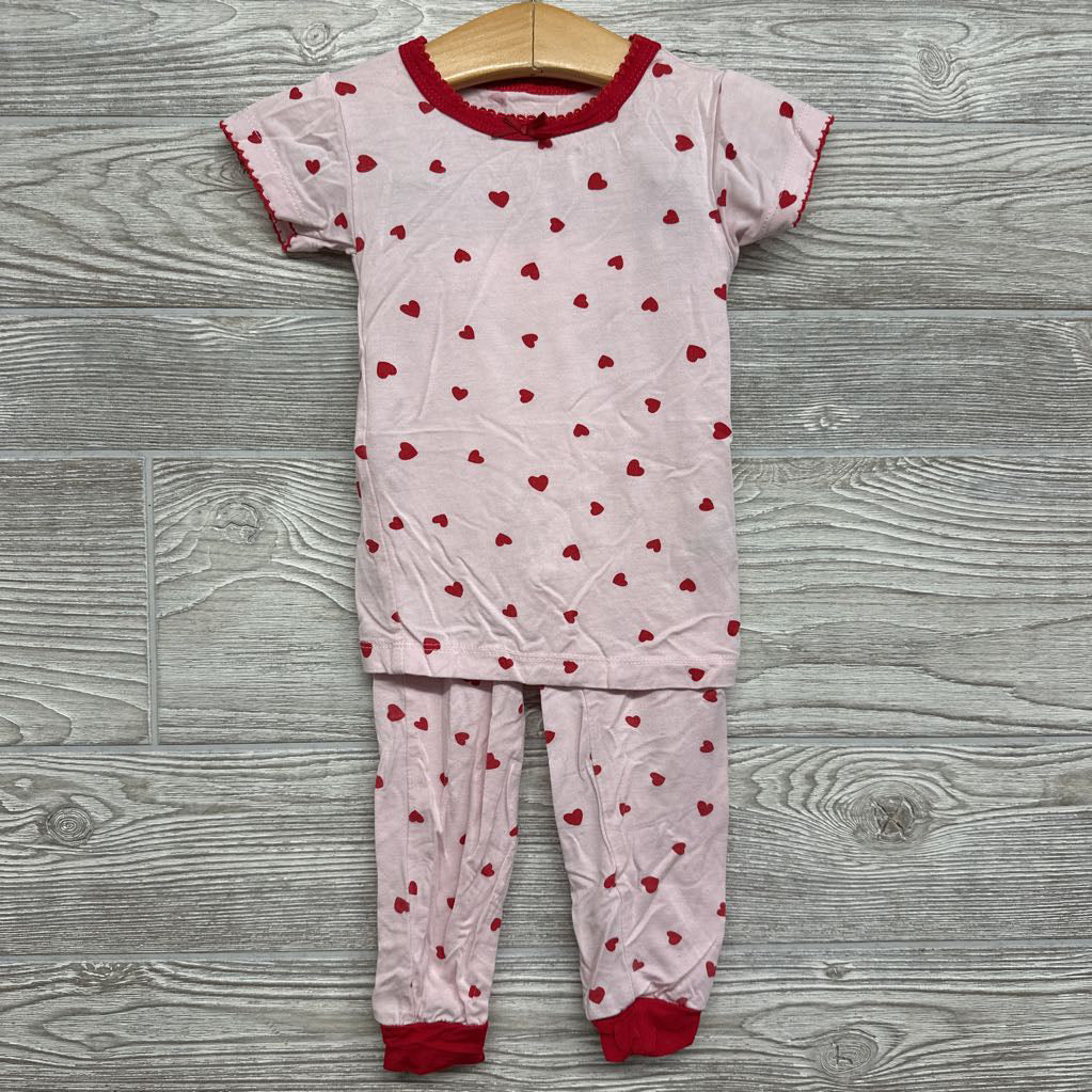 2 Pc Bamboo Pj Hearts 18M
