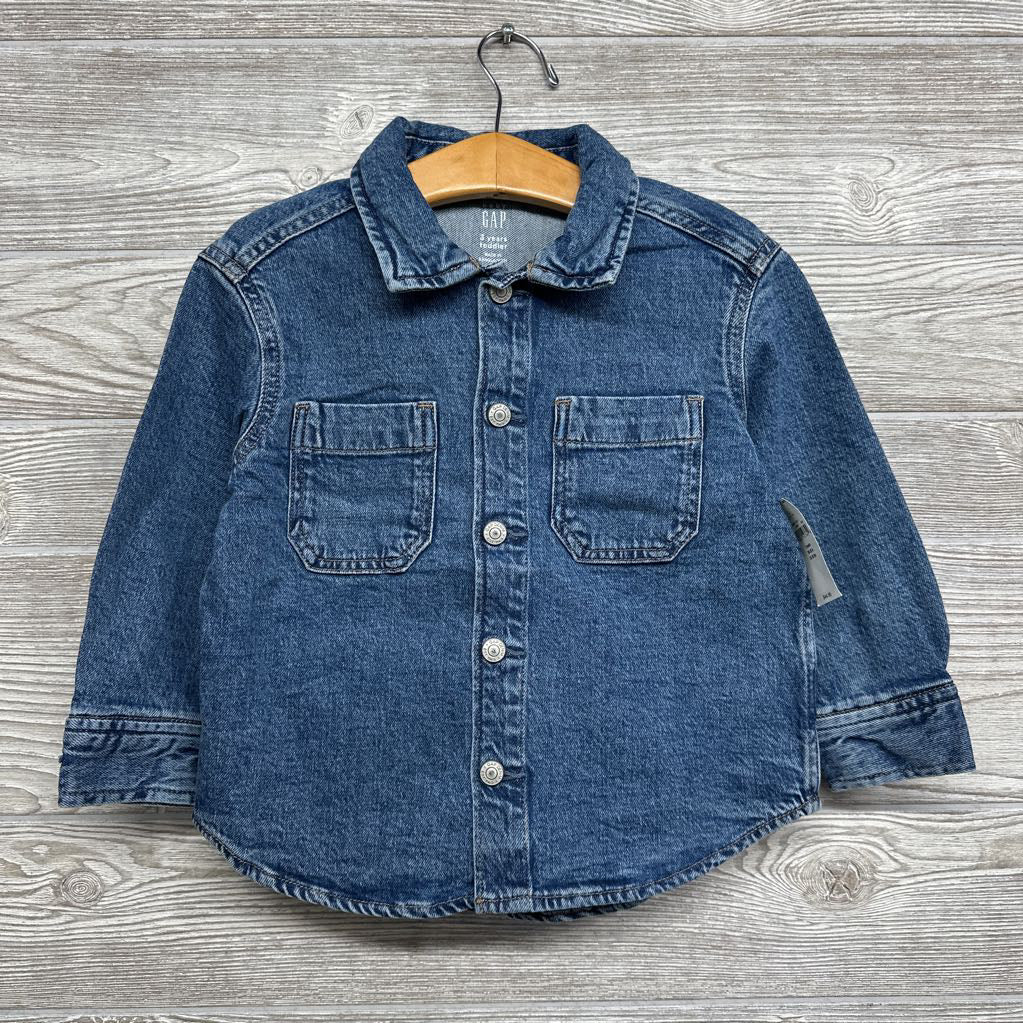 NEW Denim Button Snap Shirt 3t
