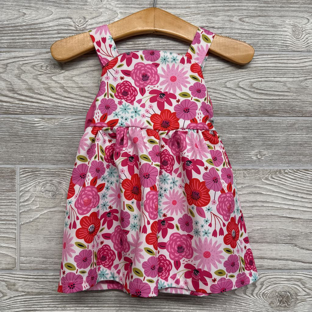 Tank Dress Flowers Back Bow 3-6M