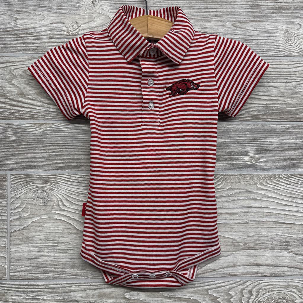Active Polo Bodysuit Stripes Arkansas Razorbacks 3-6M