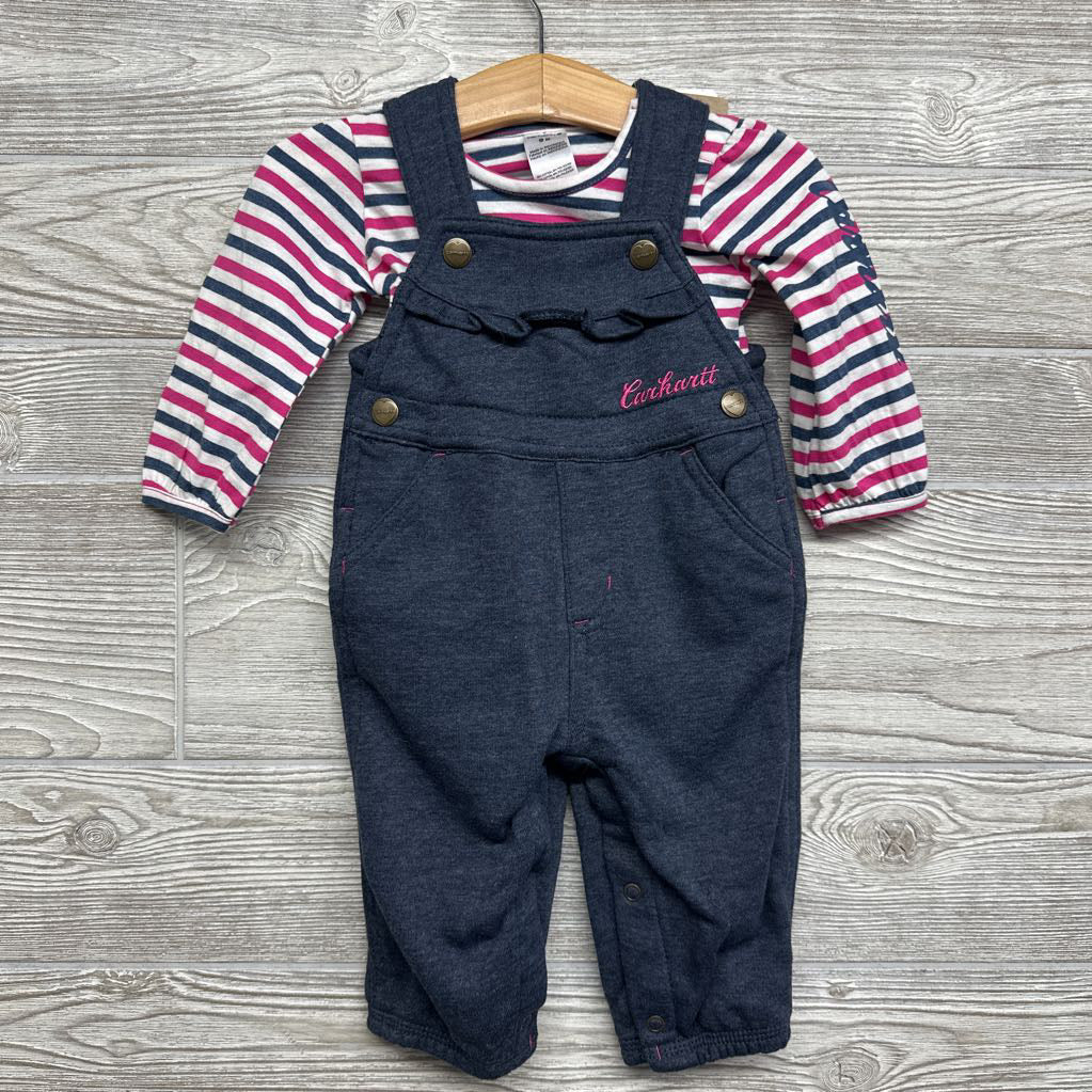NEW LS Bodysuit & Overalls Ruffle Stripes 9M