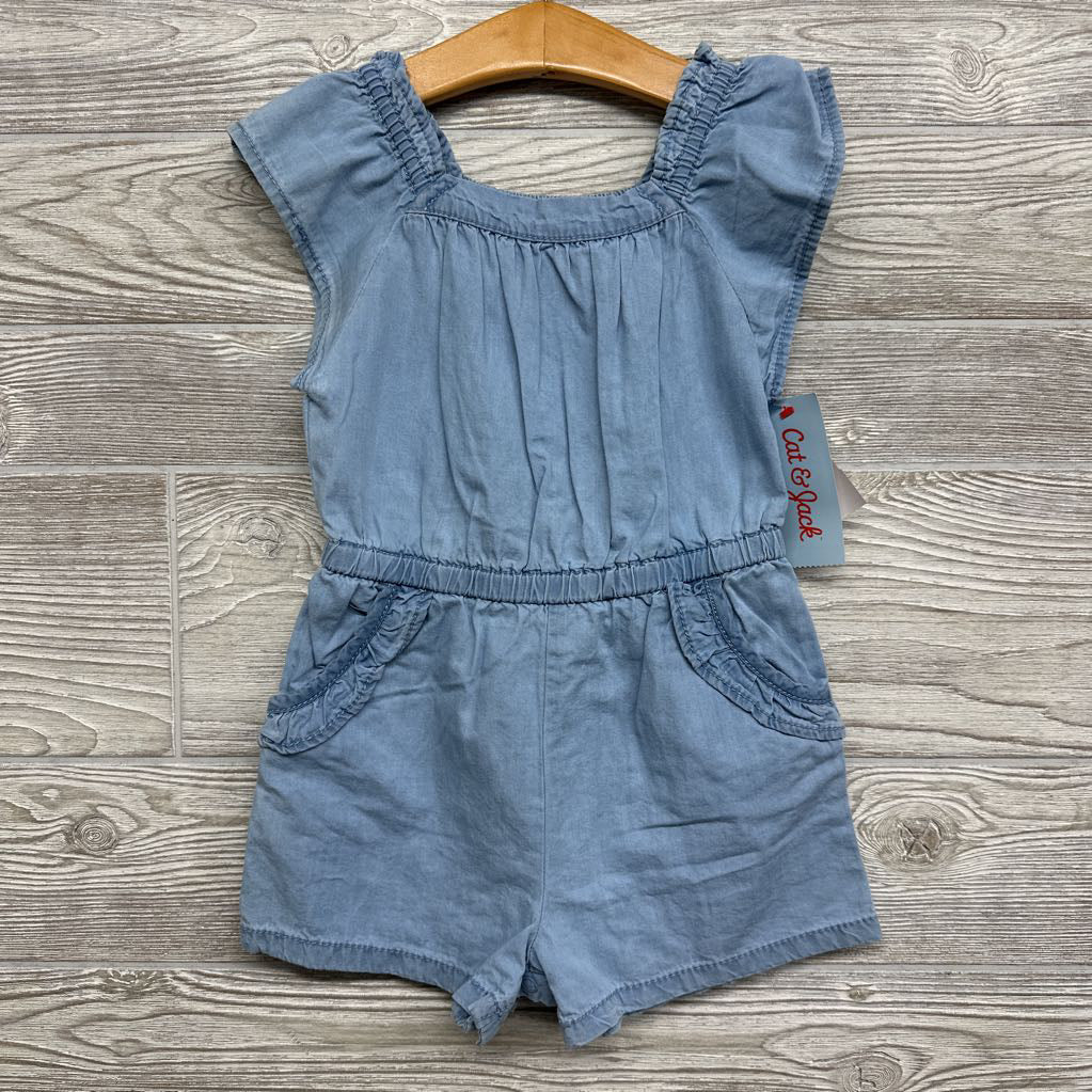 NEW Square Neck Chambray Romper 3T