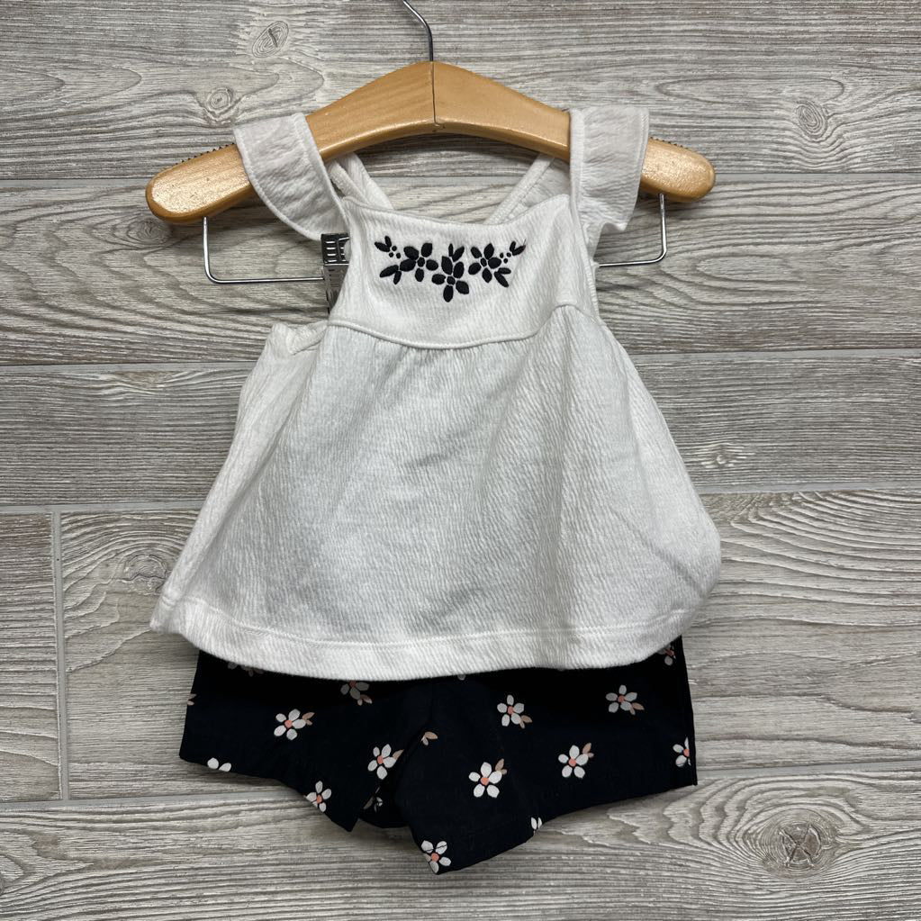 NEW Textured Tank Top & Shorts Flowers 18M