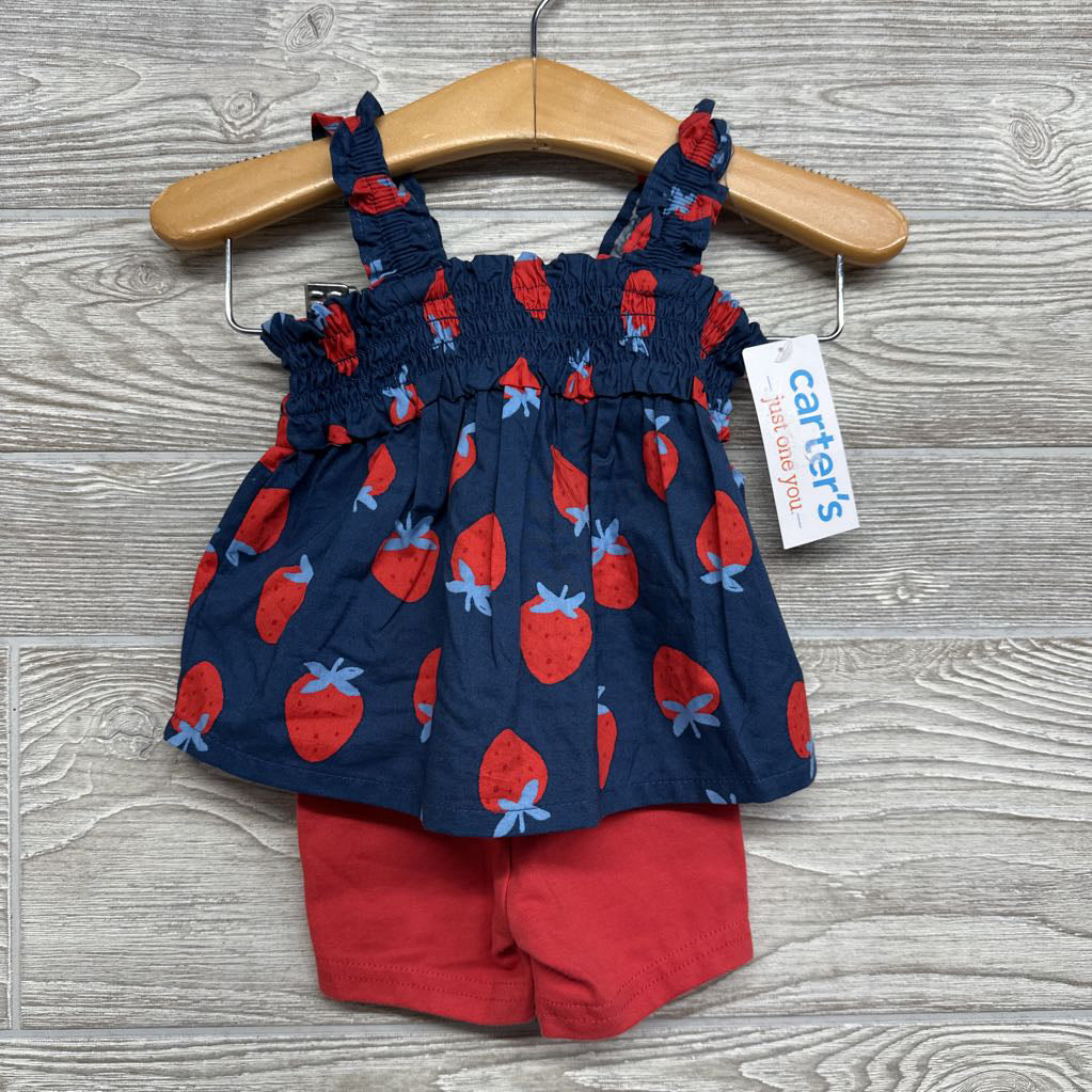 NEW Smocked Tank Top Strawberries & Bike Shorts NB