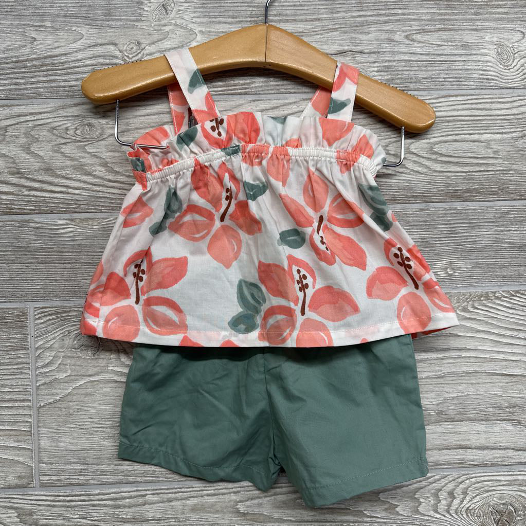 NEW Tank Top Flowers & Shorts 6M