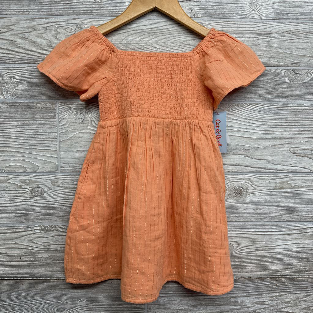 NEW Smocked Dress Foil Stripes 4T