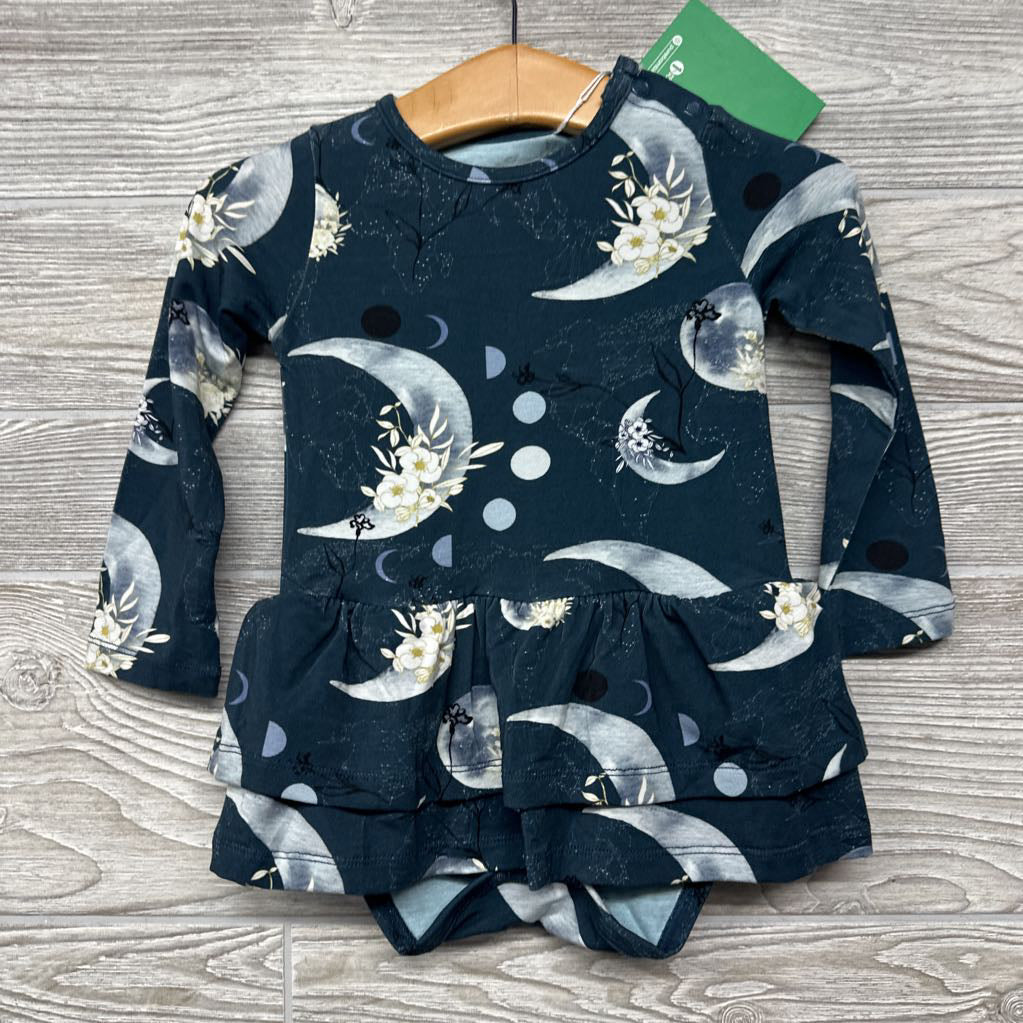 NEW Bamboo Flowers & Moon LS Bodysuit 12-18m