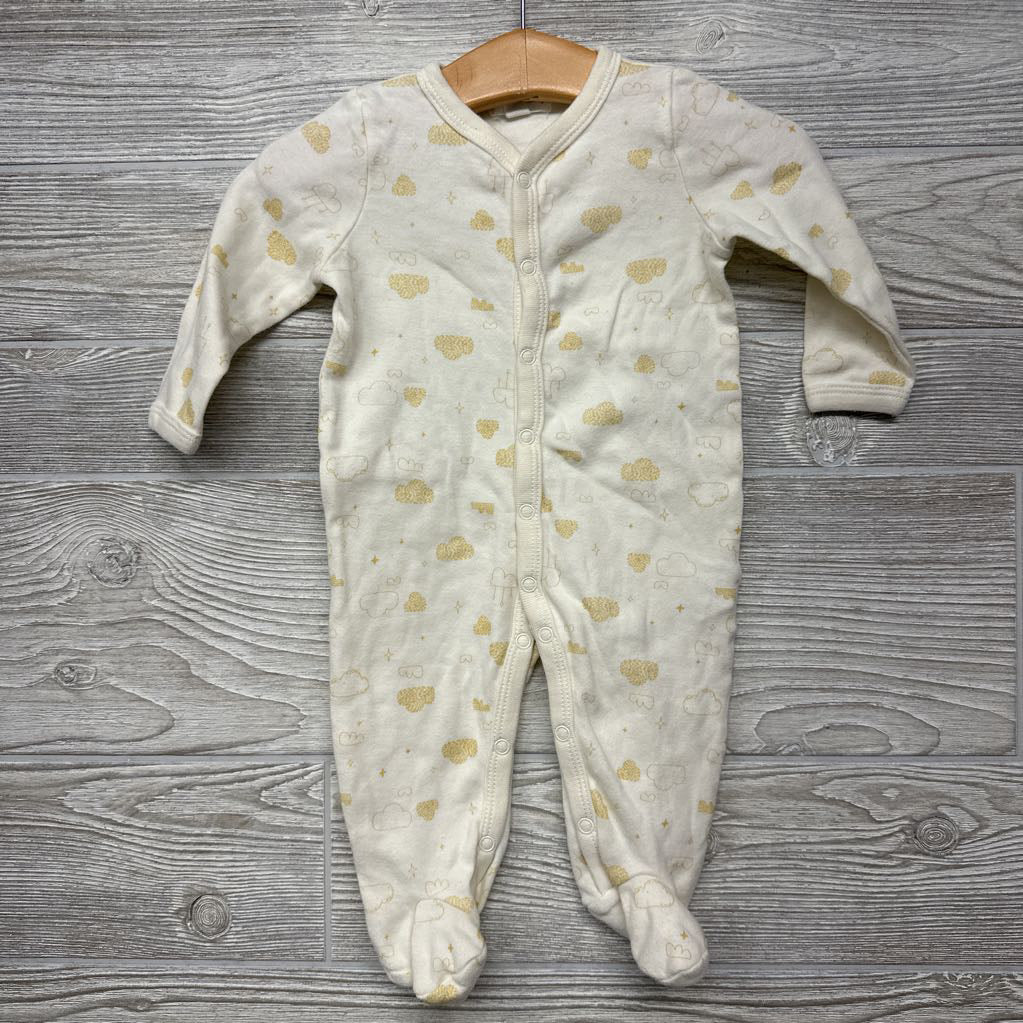 3 Pc Button Up Outfit & Ribbed Shirt & Pants Clouds 9M