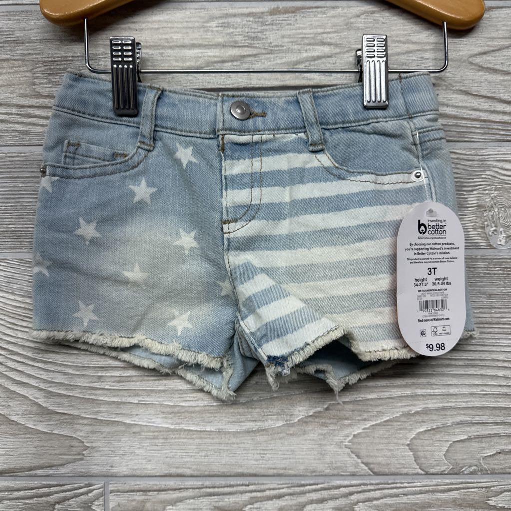 NEW Denim Shorts Stars & Stripes 3t