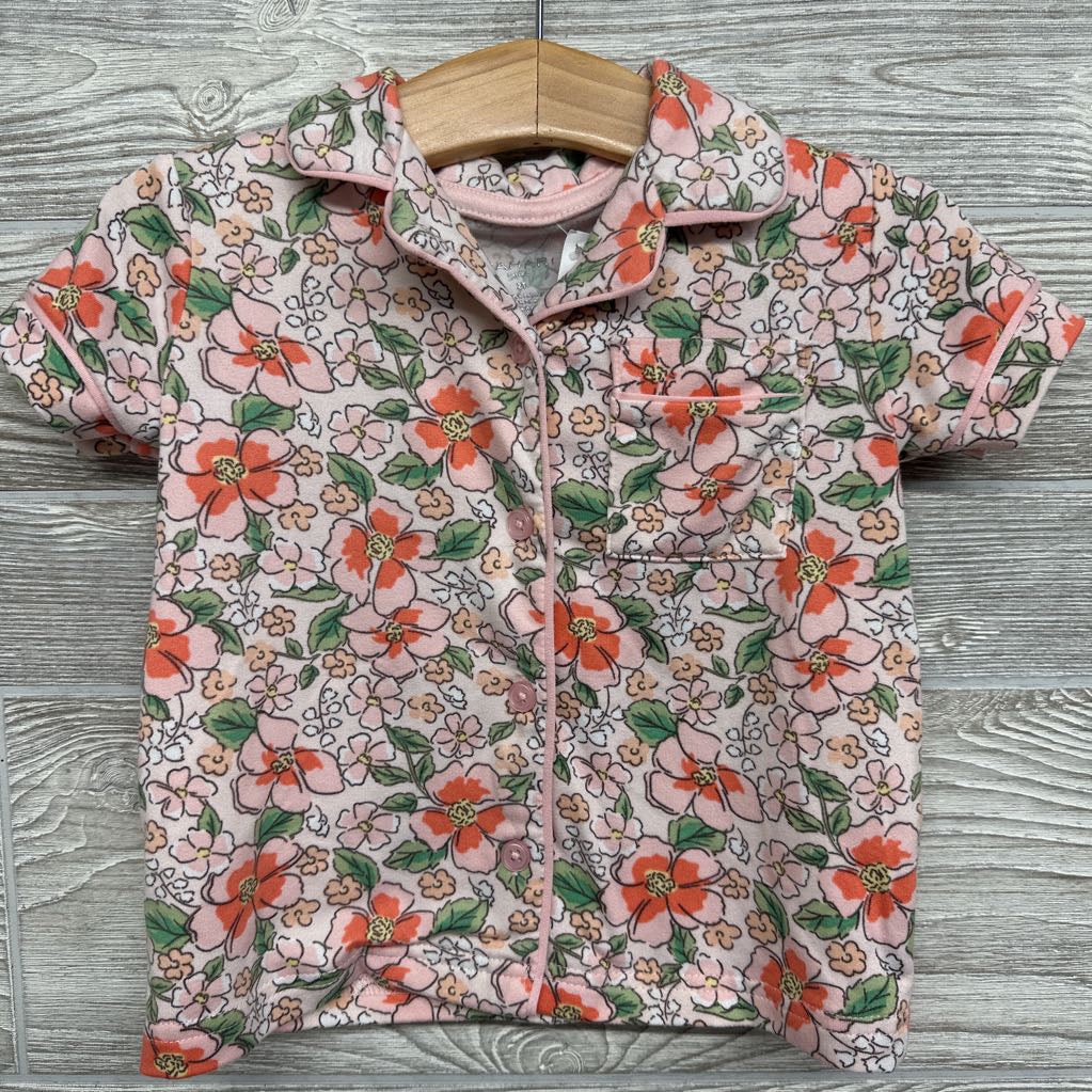 2 Pc Button Up Pj Flowers 2t