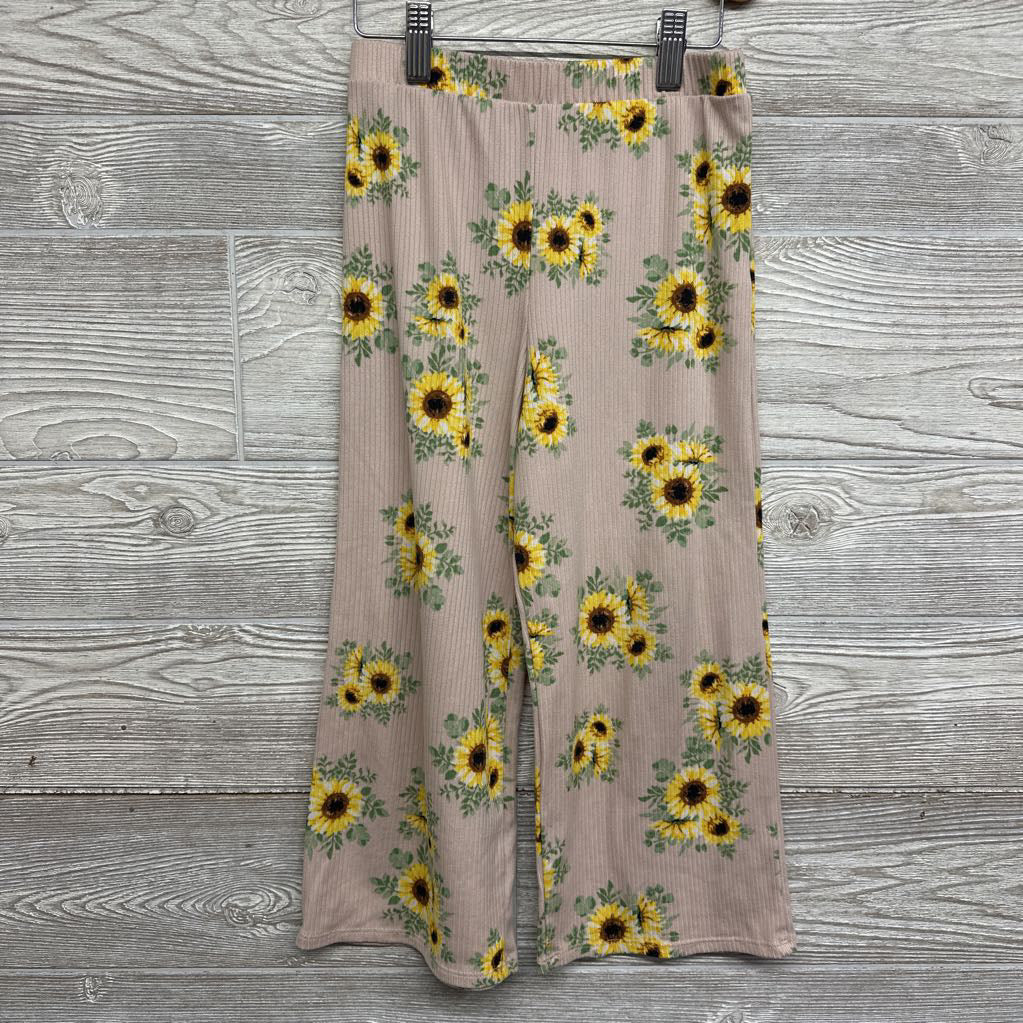 Ribbed Wide Leg Pants Sun Flowers 6X