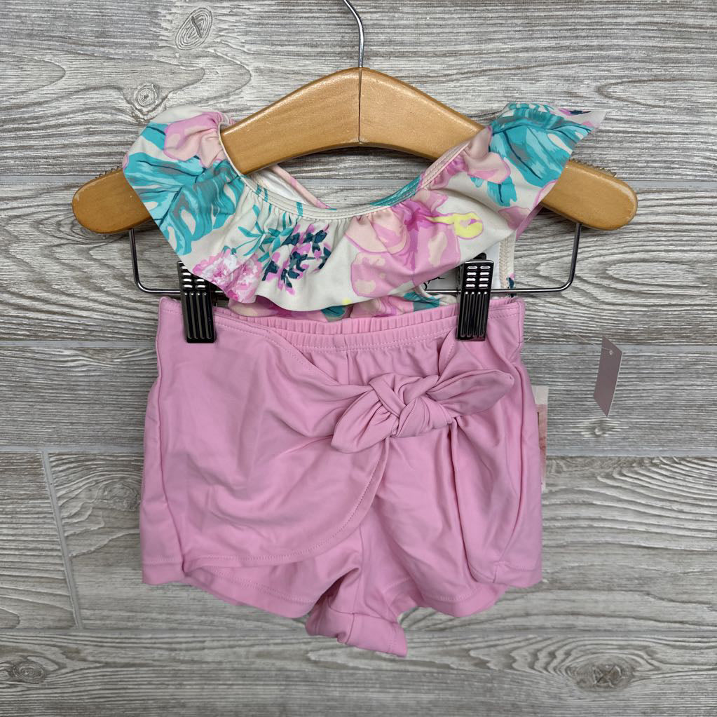 NEW Swimsuit & Swim Skirt Flowers 12M